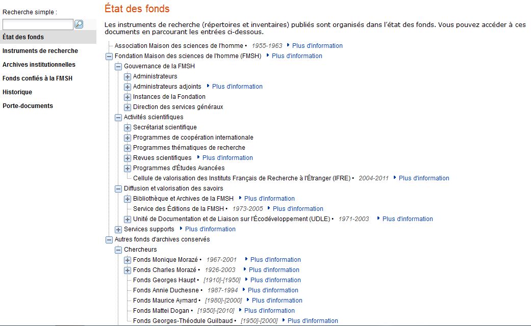 Etat des fonds